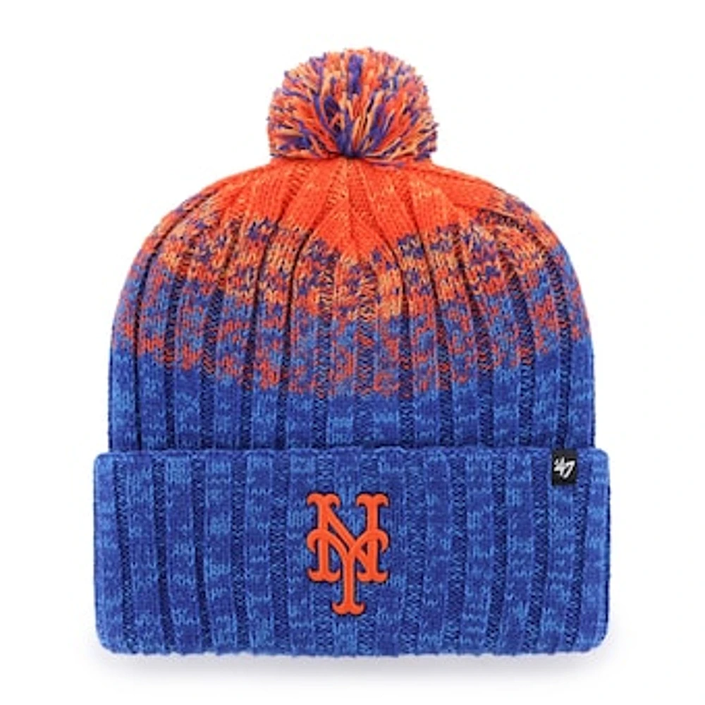 Men's '47  Royal New York Mets Cascade Cuffed Knit Hat with Pom