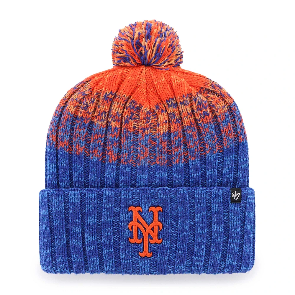 Men's '47  Royal New York Mets Cascade Cuffed Knit Hat with Pom