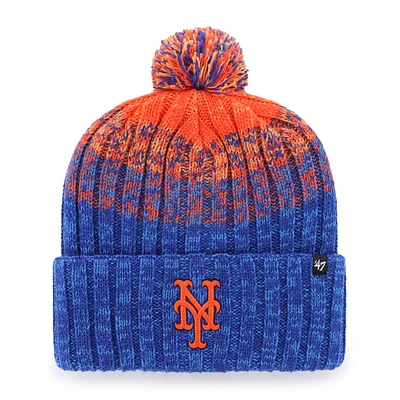 Men's '47  Royal New York Mets Cascade Cuffed Knit Hat with Pom