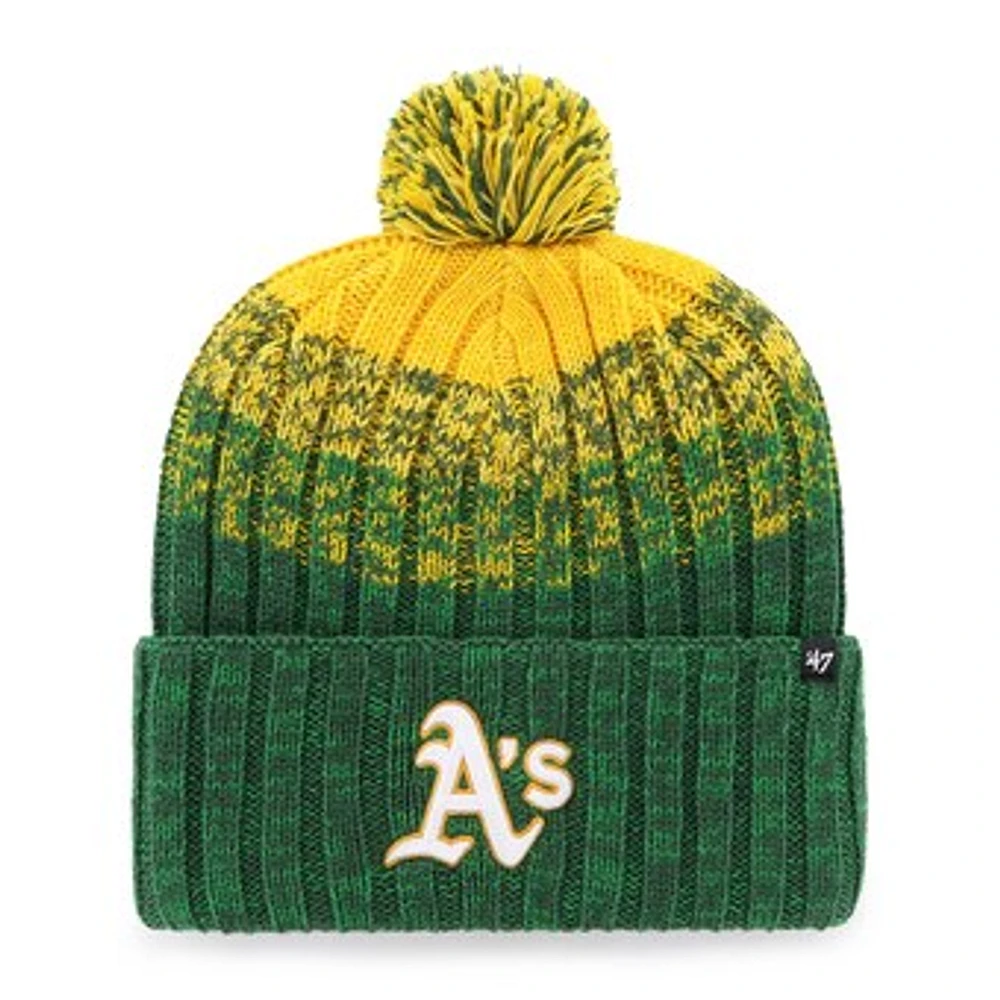 Men's '47  Green Oakland Athletics Cascade Cuffed Knit Hat with Pom