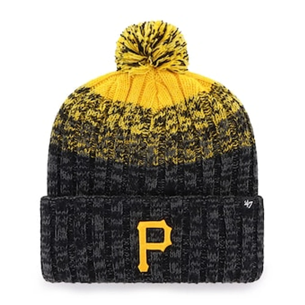 Men's '47  Black Pittsburgh Pirates Cascade Cuffed Knit Hat with Pom