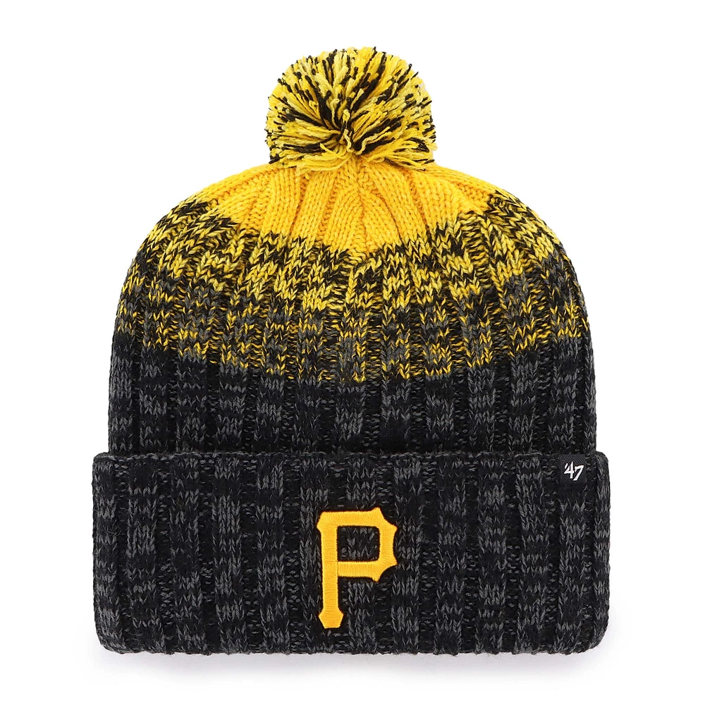 Men's '47  Black Pittsburgh Pirates Cascade Cuffed Knit Hat with Pom