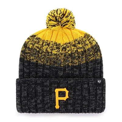 Men's '47  Black Pittsburgh Pirates Cascade Cuffed Knit Hat with Pom