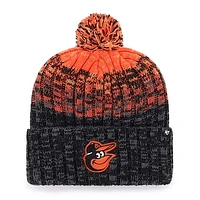 Men's '47  Black Baltimore Orioles Cascade Cuffed Knit Hat with Pom