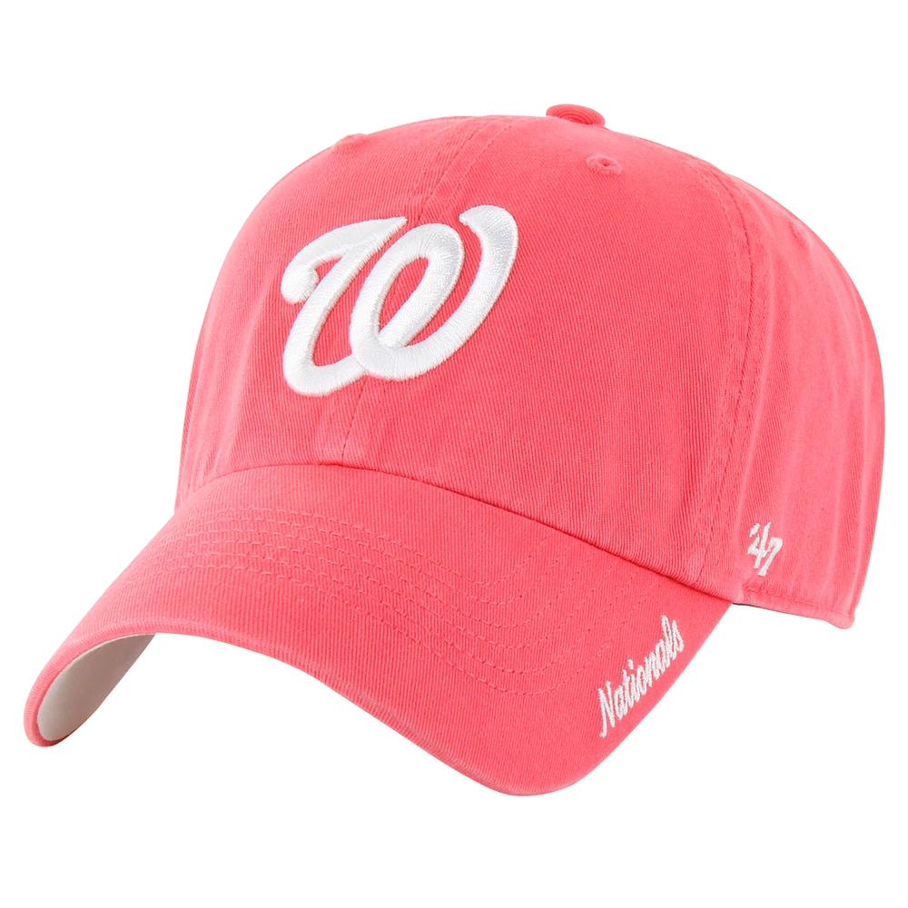 Women's '47 Red Washington Nationals Luminance Cheer Clean Up Adjustable Hat