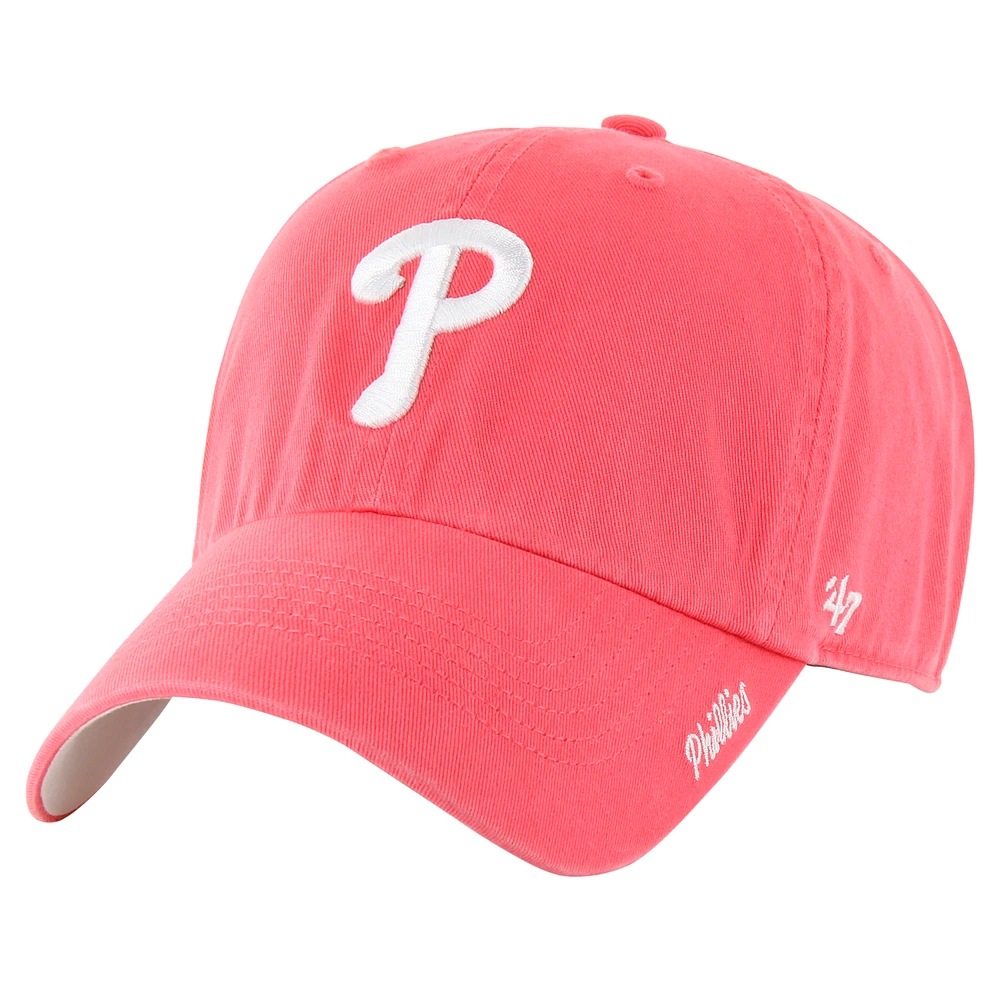 Women's '47 Red Philadelphia Phillies Luminance Cheer Clean Up Adjustable Hat