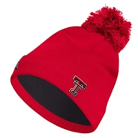 Men's adidas Red Texas Tech Red Raiders 2024 Sideline COLD.RDY Cuffed Knit Hat with Pom