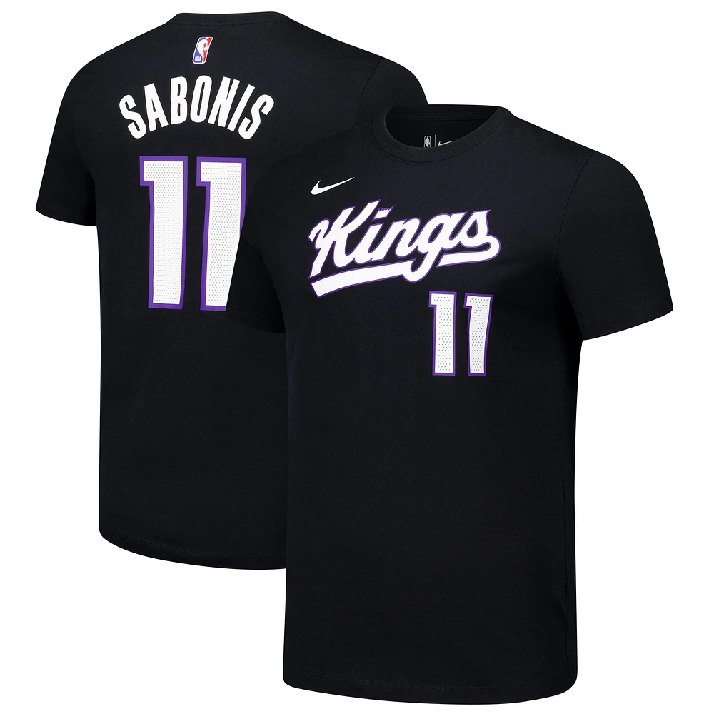 Men's Nike Domantas Sabonis Black Sacramento Kings Icon Edition Name & Number T-Shirt