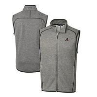 Men's Cutter & Buck  Heather Gray Arizona Diamondbacks Mainsail Big Tall Full-Zip Vest