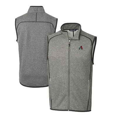 Men's Cutter & Buck  Heather Gray Arizona Diamondbacks Mainsail Big Tall Full-Zip Vest