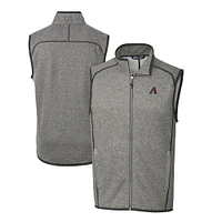 Men's Cutter & Buck  Heather Gray Arizona Diamondbacks Mainsail Big Tall Full-Zip Vest