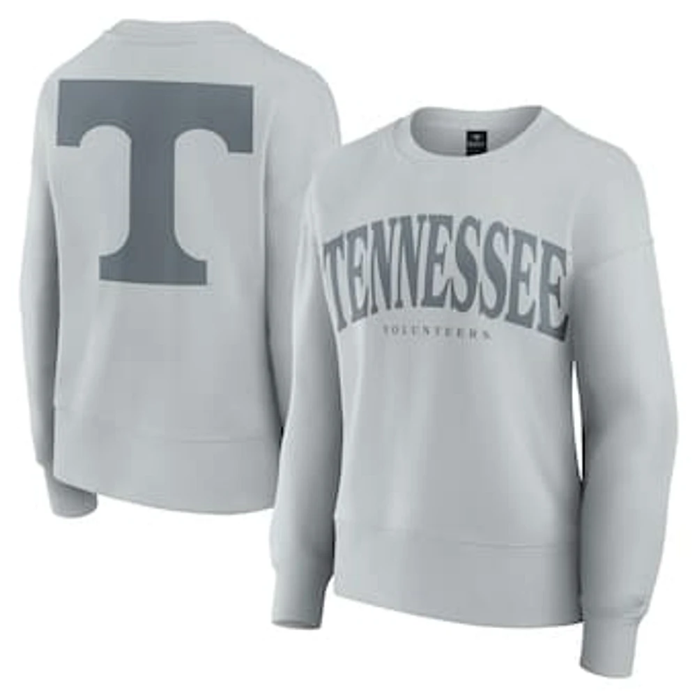 Women's Fanatics Gray Tennessee Volunteers Supersoft Flow Fleece Pullover Sweatshirt