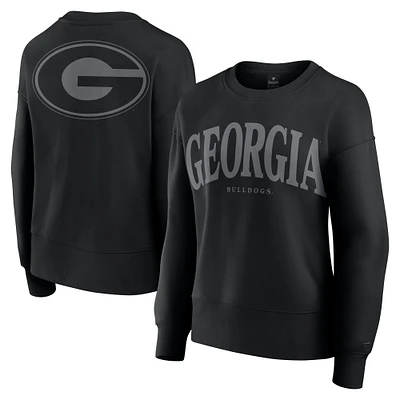 Women's Fanatics Black Georgia Bulldogs Supersoft Flow Fleece Pullover Sweatshirt