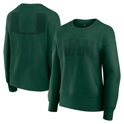 Women's Fanatics Green Miami Hurricanes Supersoft Flow Fleece Pullover Sweatshirt