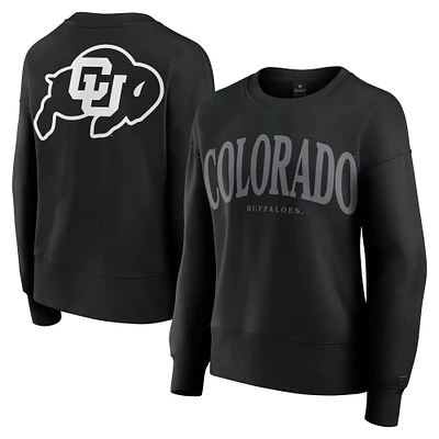 Women's Fanatics Black Colorado Buffaloes Supersoft Flow Fleece Pullover Sweatshirt