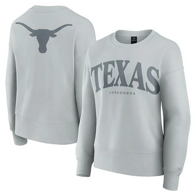 Women's Fanatics Gray Texas Longhorns Supersoft Flow Fleece Pullover Sweatshirt