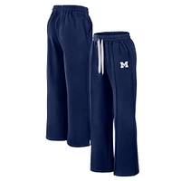 Women's Fanatics Navy Michigan Wolverines Prime Supersoft Fleece Flaired Sweatpants