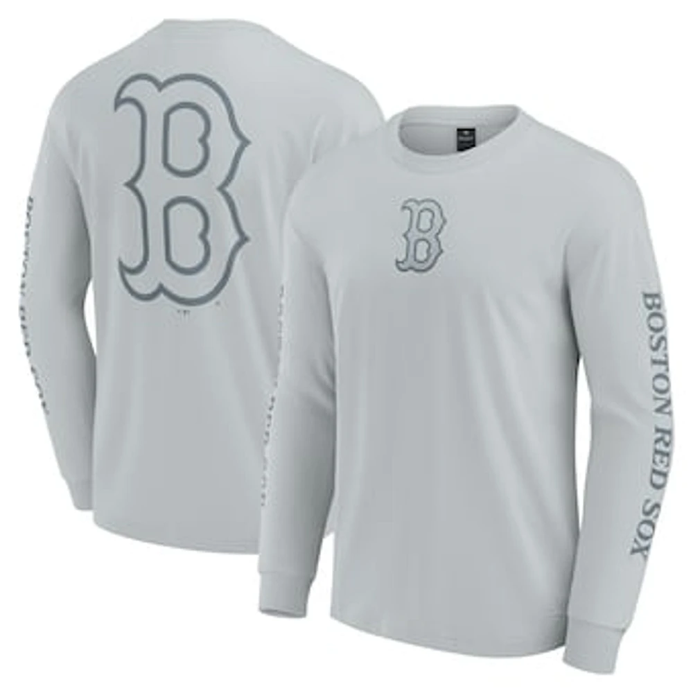 Men's Fanatics  Gray Boston Red Sox Elements Strive Long Sleeve T-Shirt