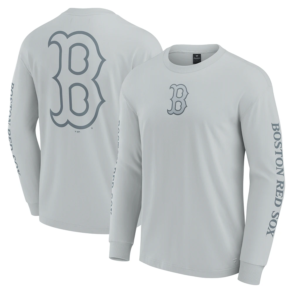 Men's Fanatics  Gray Boston Red Sox Elements Strive Long Sleeve T-Shirt