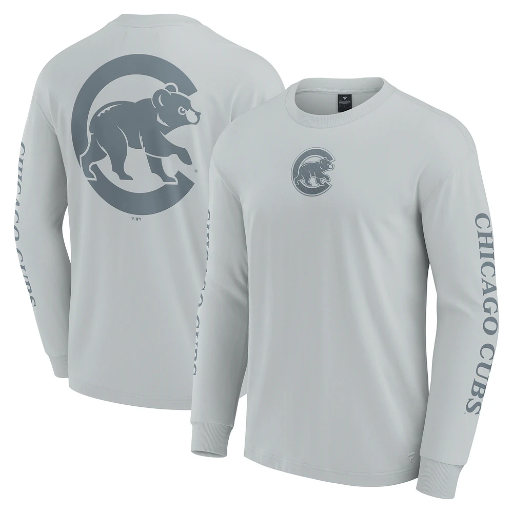 Men's Fanatics  Gray Chicago Cubs Elements Strive Long Sleeve T-Shirt