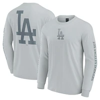 Men's Fanatics  Gray Los Angeles Dodgers Elements Strive Long Sleeve T-Shirt