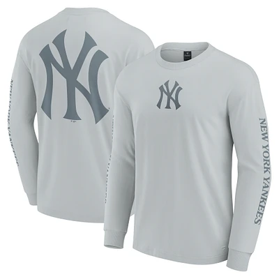 Men's Fanatics  Gray New York Yankees Elements Strive Long Sleeve T-Shirt