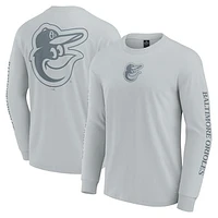 Men's Fanatics  Gray Baltimore Orioles Elements Strive Long Sleeve T-Shirt