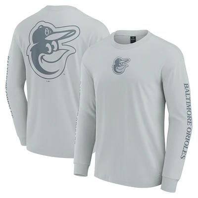 Men's Fanatics  Gray Baltimore Orioles Elements Strive Long Sleeve T-Shirt