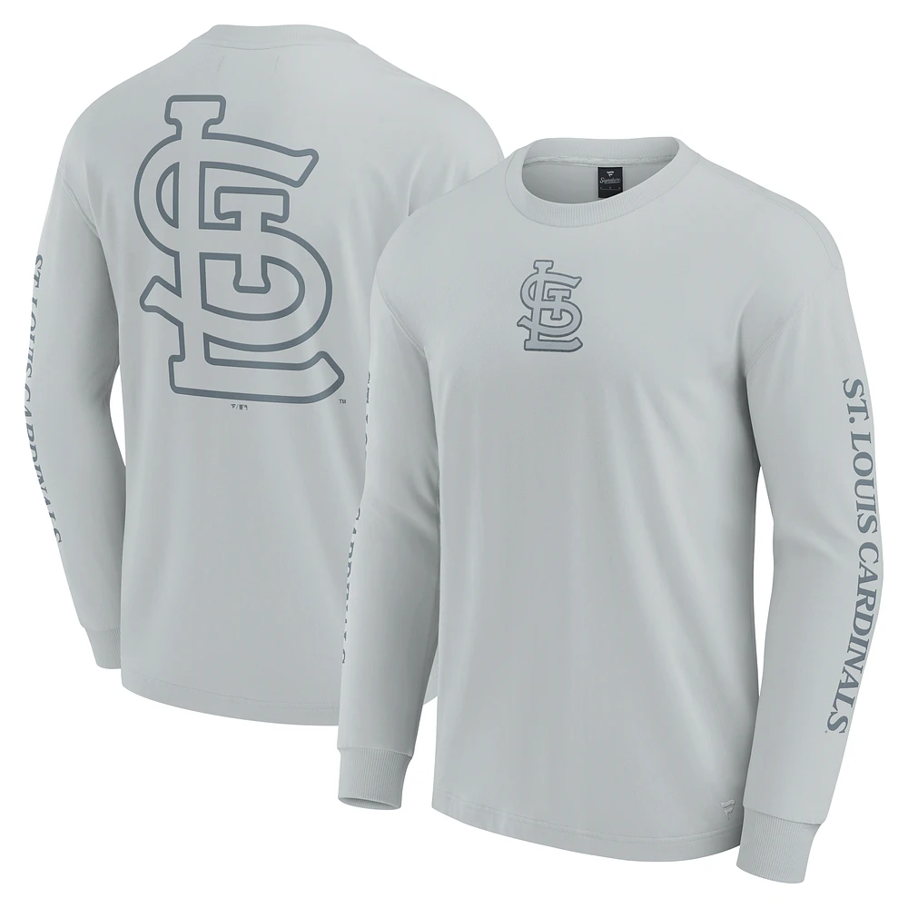 Men's Fanatics  Gray St. Louis Cardinals Elements Strive Long Sleeve T-Shirt