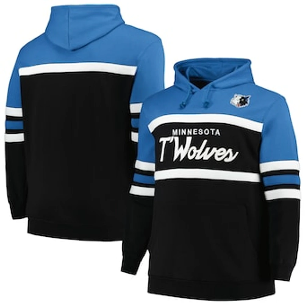 Men's Mitchell & Ness Black Minnesota Timberwolves Big Tall Hardwood Classics Head Coach Pullover Hoodie