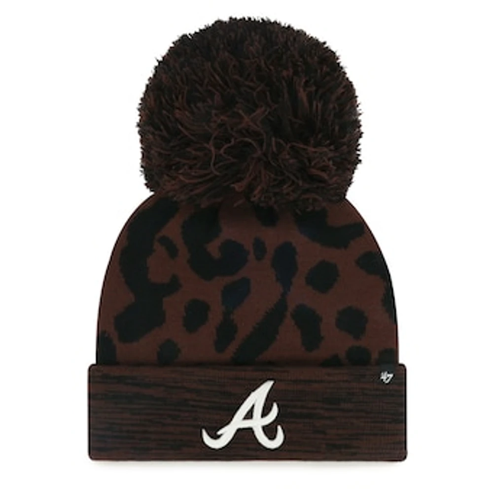 Women's '47 Brown Atlanta Braves Rosette Cuffed Knit Hat with Pom