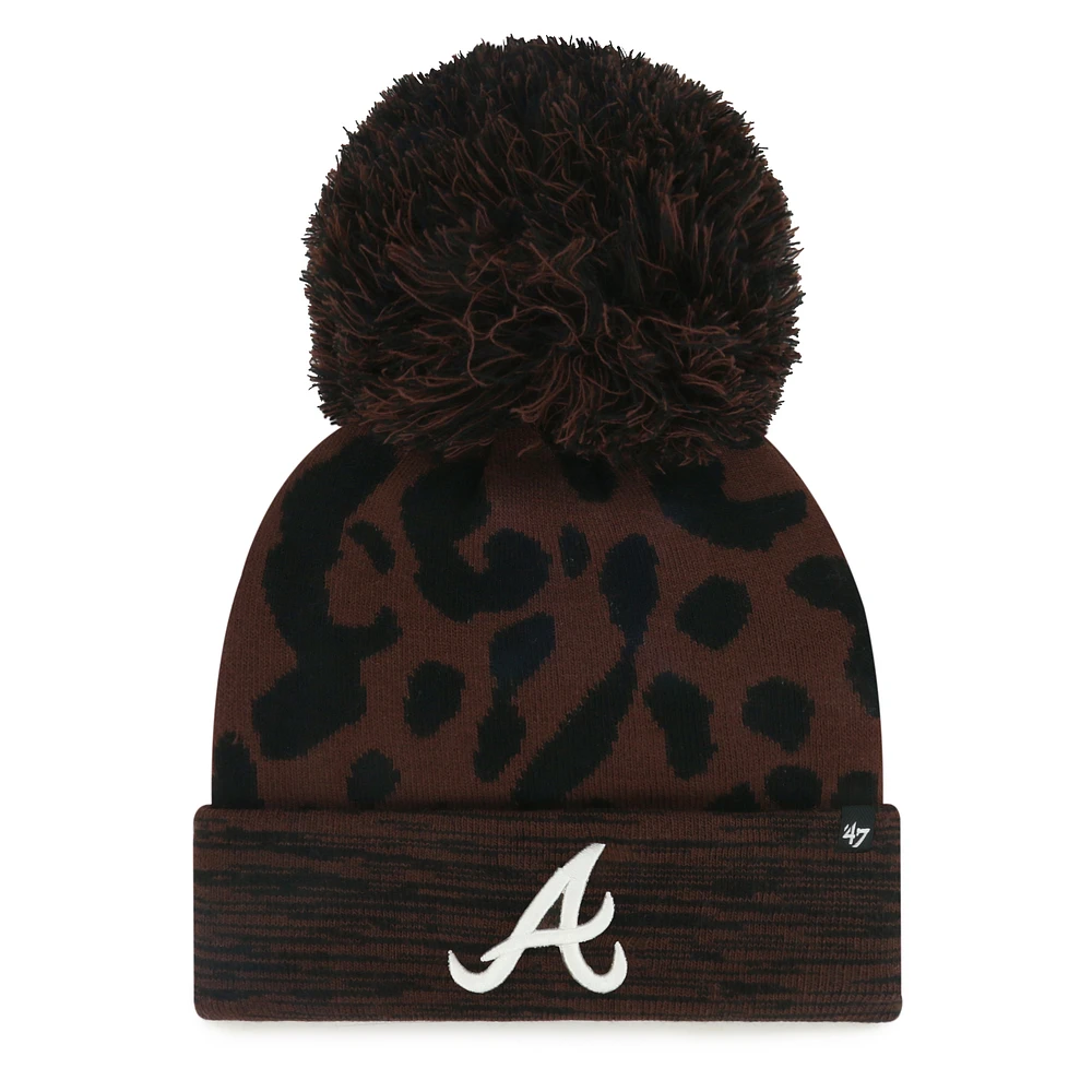 Women's '47 Brown Atlanta Braves Rosette Cuffed Knit Hat with Pom