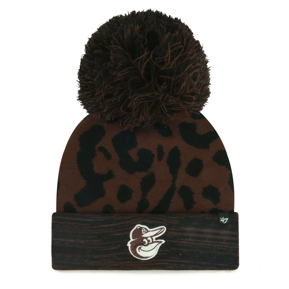 Women's '47 Brown Baltimore Orioles Rosette Cuffed Knit Hat with Pom