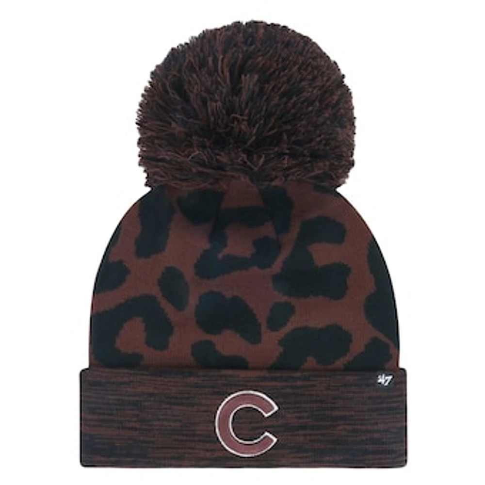 Women's '47 Brown Chicago Cubs Rosette Cuffed Knit Hat with Pom