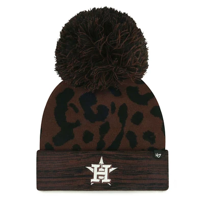 Women's '47 Brown Houston Astros Rosette Cuffed Knit Hat with Pom