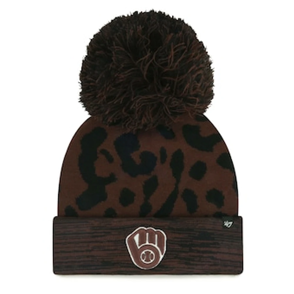 Women's '47 Brown Milwaukee Brewers Rosette Cuffed Knit Hat with Pom