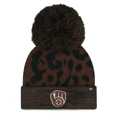 Women's '47 Brown Milwaukee Brewers Rosette Cuffed Knit Hat with Pom