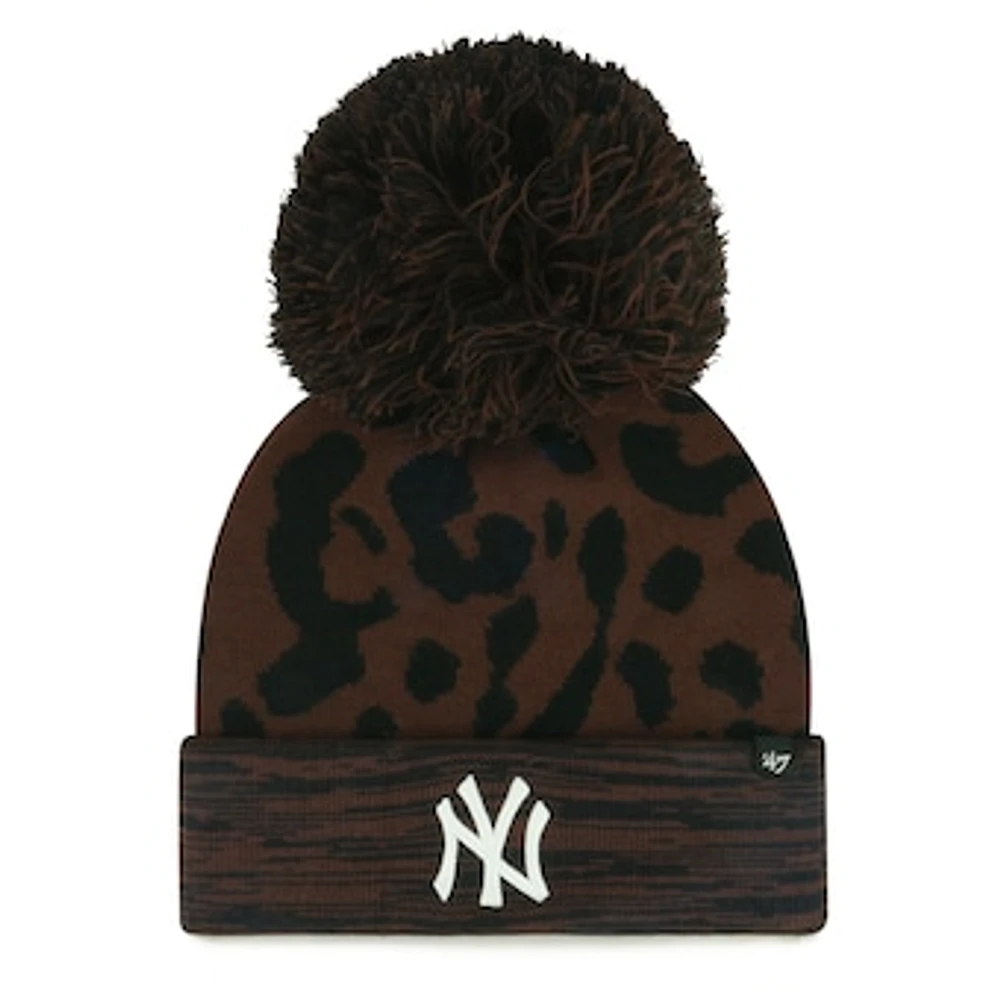 Women's '47 Brown New York Yankees Rosette Cuffed Knit Hat with Pom