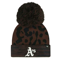 Women's '47 Brown Oakland Athletics Rosette Cuffed Knit Hat with Pom