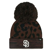 Women's '47 Brown San Diego Padres Rosette Cuffed Knit Hat with Pom