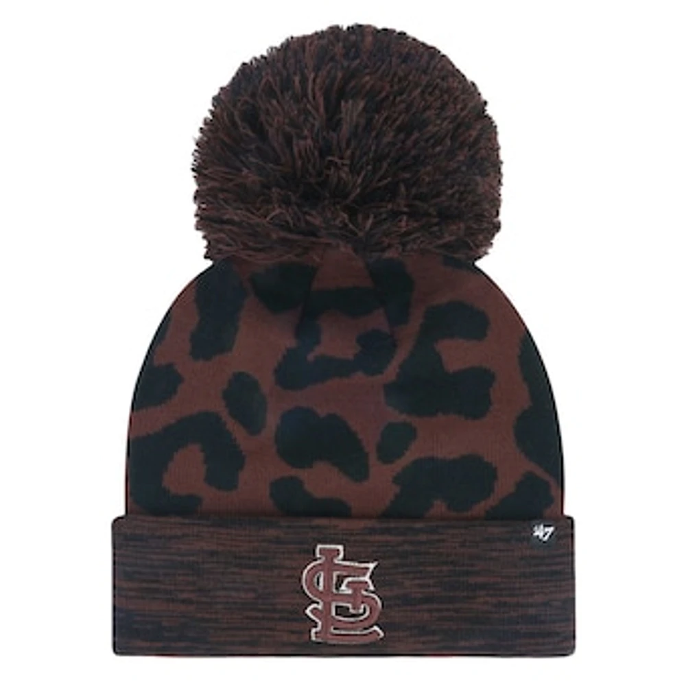 Women's '47 Brown St. Louis Cardinals Rosette Cuffed Knit Hat with Pom