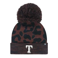 Women's '47 Brown Texas Rangers Rosette Cuffed Knit Hat with Pom