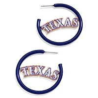 BaubleBar Texas Rangers Enamel Hoop Earrings