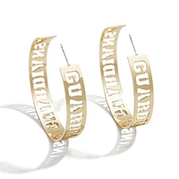 WEAR by Erin Andrews x Baublebar Cleveland Guardians Large Cutout Hoop Earrings