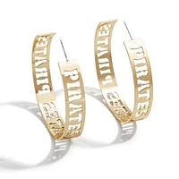 WEAR by Erin Andrews x Baublebar Pittsburgh Pirates Large Cutout Hoop Earrings