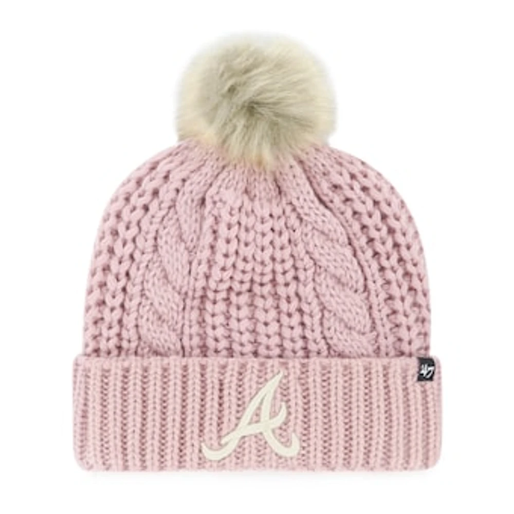 Women's '47 Pink Atlanta Braves Meeko Dusty Rose Cuffed Knit Hat with Pom