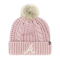 Women's '47 Pink Atlanta Braves Meeko Dusty Rose Cuffed Knit Hat with Pom