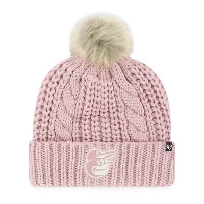 Women's '47 Pink Baltimore Orioles Meeko Dusty Rose Cuffed Knit Hat with Pom