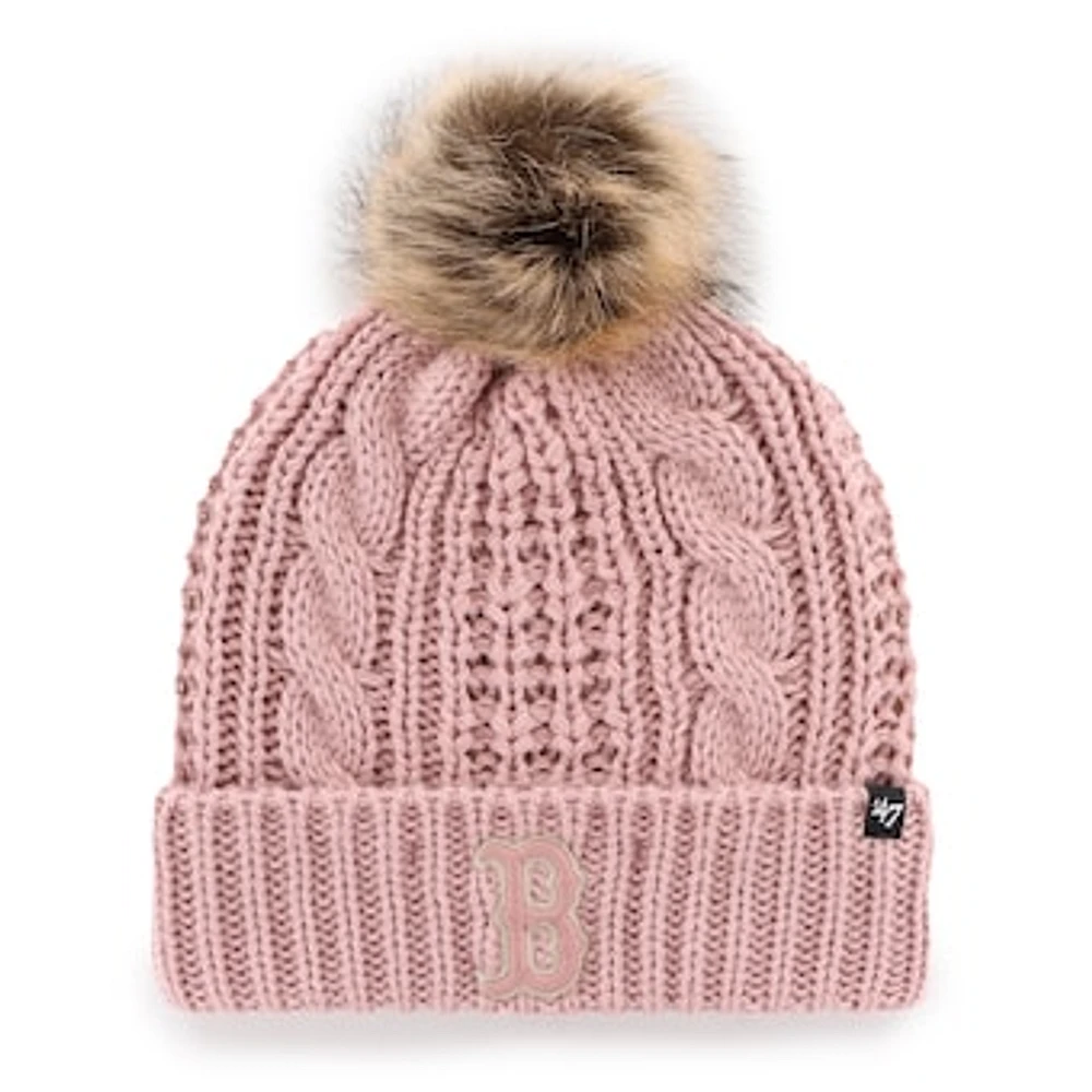 Women's '47 Pink Boston Red Sox Meeko Dusty Rose Cuffed Knit Hat with Pom