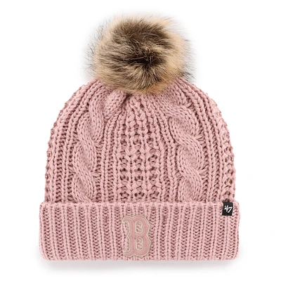 Women's '47 Dusty Rose Boston Red Sox Meeko Cuffed Knit Hat with Pom